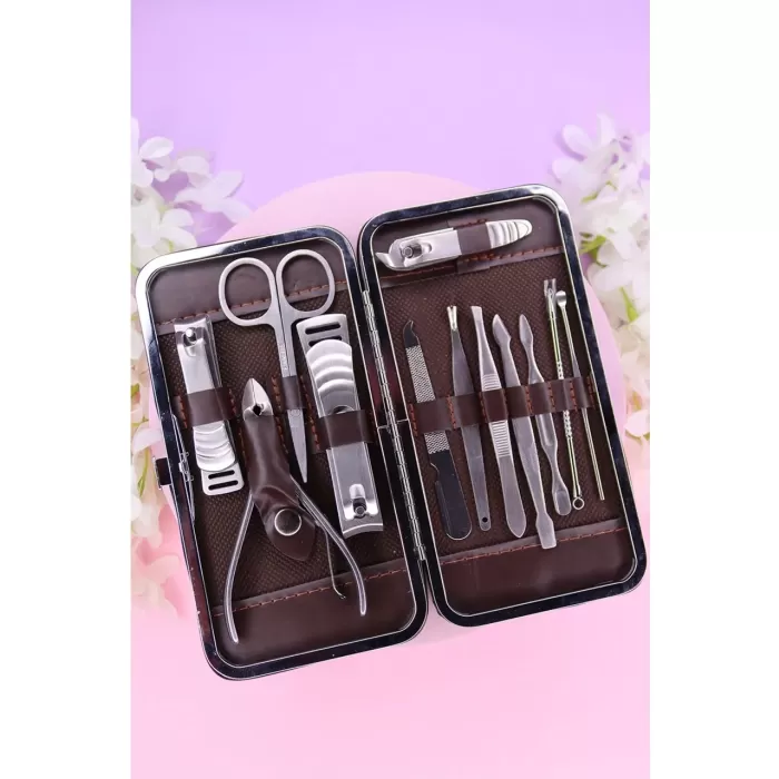 Tırnak Makası Tırnak Bakım Seti Deri Çantalı 12 Parça Set (4915) Go-53-vice/(1395)