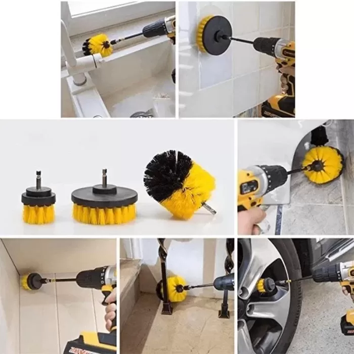 Matkap Ucuna Takılan 3&amp;apos;lü Fırça Temizlik Seti (4915) Go-53-vice/(1395)