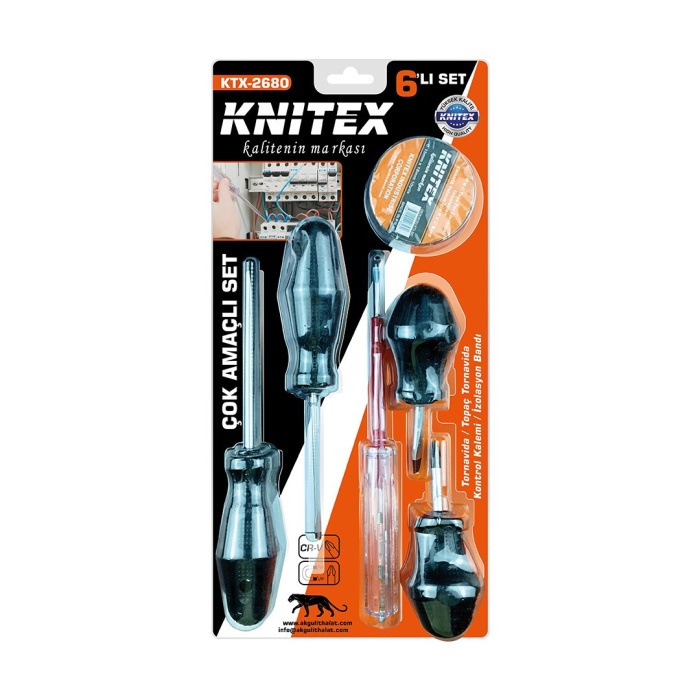 6pcs  Tornavida - Çok Amaçlı Set  Tornavida - Topaç Tornavida - Kontrol Kalem - Elektrik Bant (4915) Go-53-vice/(1395)