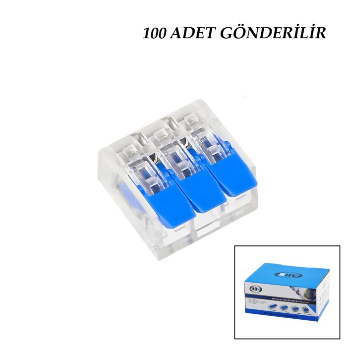100 Adet 3 Lü 2x2.5 Kablo Geçmeli Mandallı Buat Klemensi (4915) Go-53-vice/(1395)