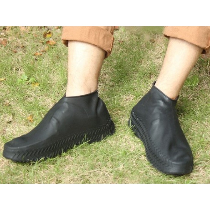 Silikon Ayakkabı Kılıfı Kaymaz Su Kir Geçirmez   L Beden Siyah (4915) Go-53-vice/(1395)