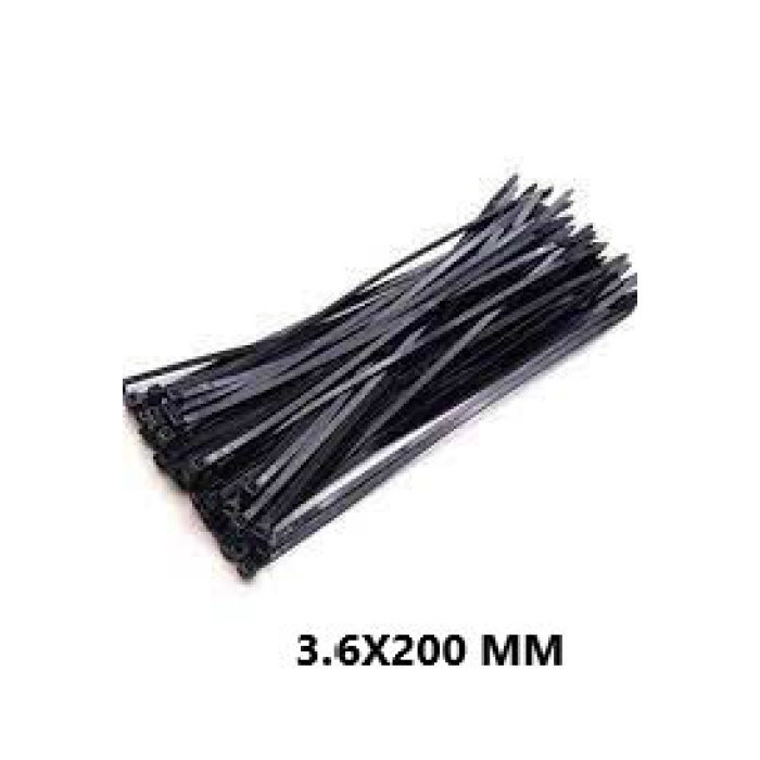 Plastik Çırt Kelepçe 100 Parça Siyah 3.6x200mm. (4915) Go-53-vice/(1395)