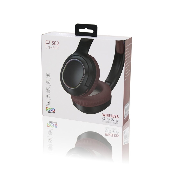 Rgb Renkli Işıklı Şarjlı Bluetooth Kulak Üstü Kablosuz Kulaklık Pl-2372 (4915)