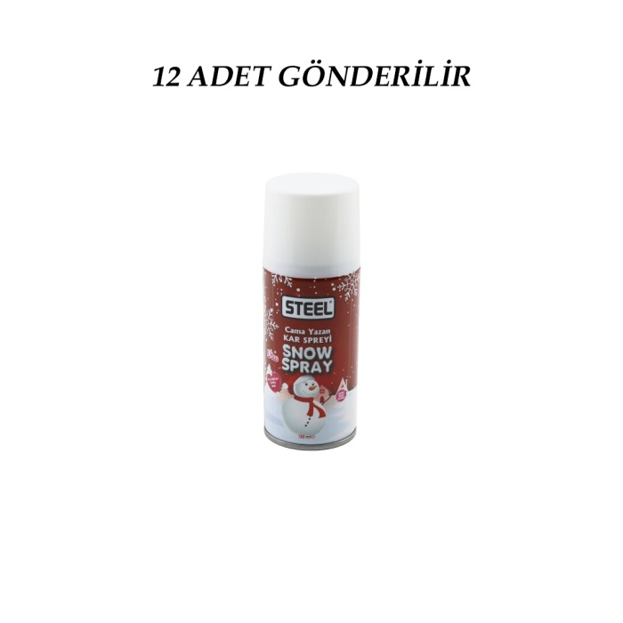 12 Adet Snow Party Spray Kar Spreyi 150ml Her Yüzeye Kar Efektli Yazı Yazma (4915)