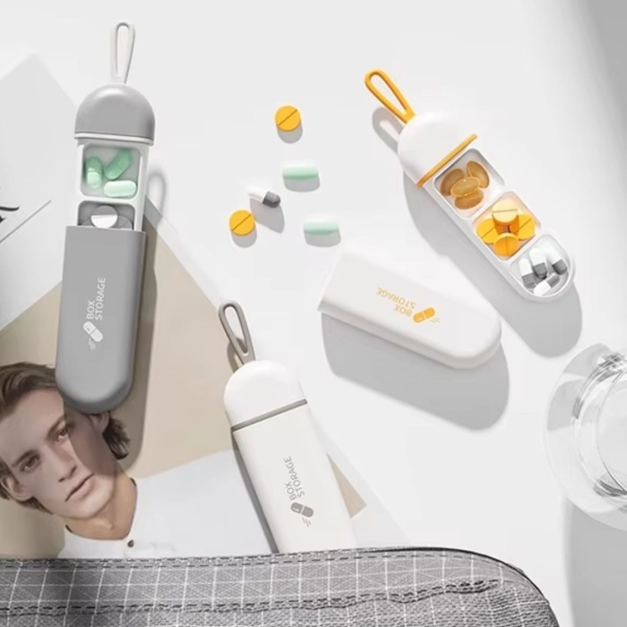 3 Bölmeli Taşınabilir Seyahat Tipi Hap Saklama Kutusu İlaç Saklama Kutusu (4915)