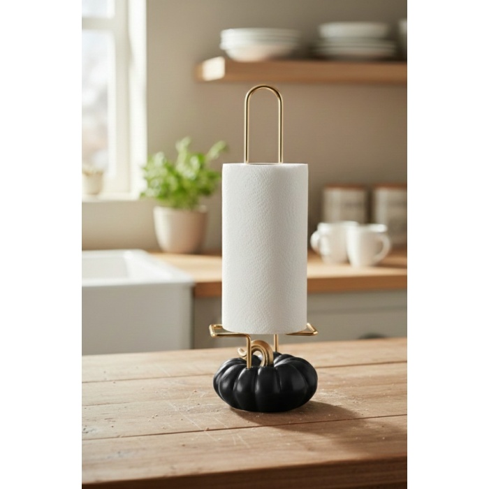 Dekoratif Siyah Kabaklı Havluluk 34x12 Cm (4915)