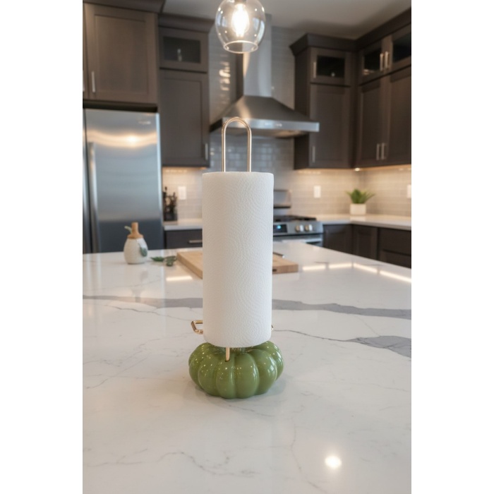 Dekoratif Yeşil Kabaklı Havluluk 34x12 Cm (4915)