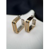 Gold & Silver Renk Kare Form Kararmaz Çelik Küpe