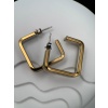 Gold & Silver Renk Kare Form Kararmaz Çelik Küpe