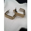Gold & Silver Renk Kare Form Kararmaz Çelik Küpe