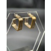 Gold & Silver Renk Kare Form Kararmaz Çelik Küpe