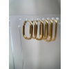 3 Çift Gold Renk Minimal Halka Kararmaz Çelik Küpe