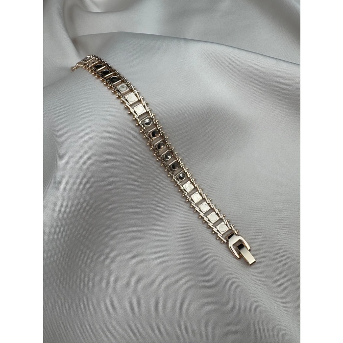 Rose Gold Kararmaz Çelik Kadın Bileklik Kare Detaylı