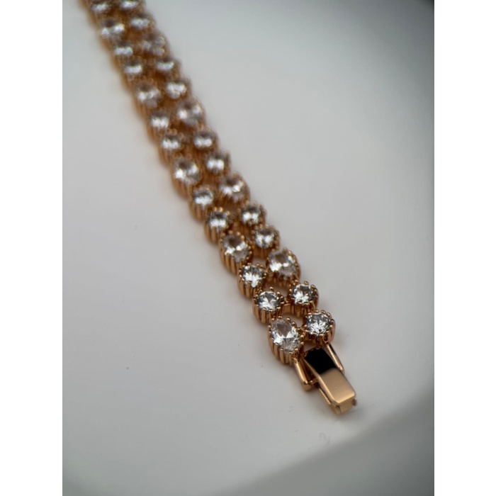 Rose gold Kaplama Zirkon Taşlı Çelik Bileklik