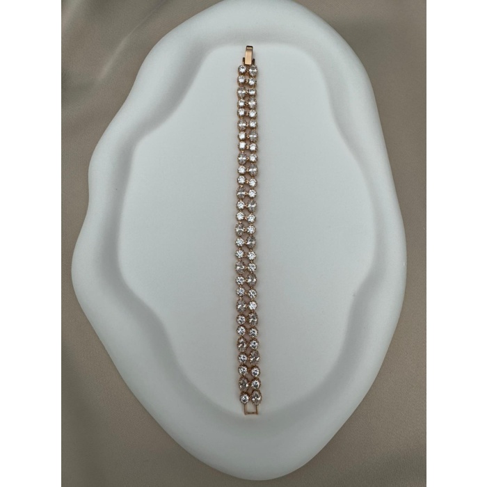 Rose gold Kaplama Zirkon Taşlı Çelik Bileklik