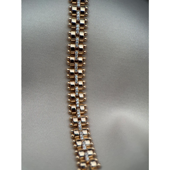Zirkon Taş Detaylı Rose Gold Kararmaz Çelik Bileklik