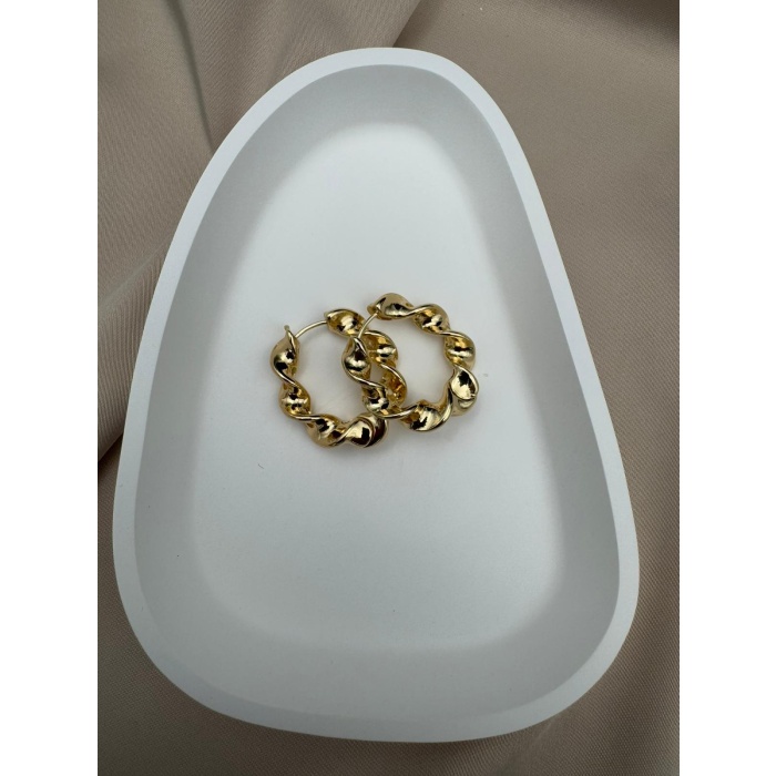 Çelik Kararmaz Gold Burgu Halka Kadın Küpe