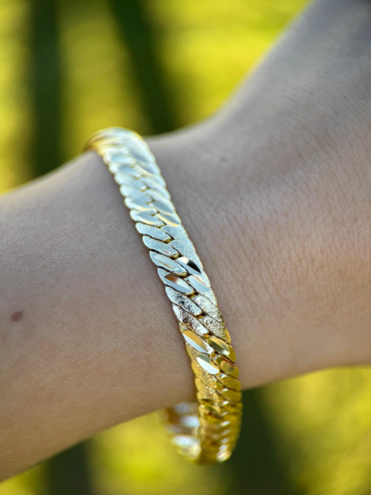 Gold Mat-Parlak 18CM Zincir Çelik Bileklik