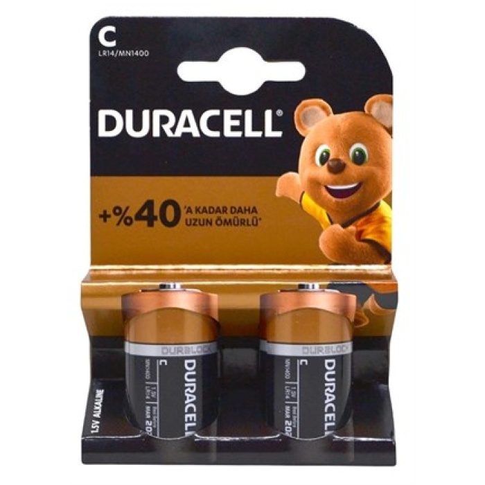 DURACELL ORTA PİL 2Lİ KART(C BOY)