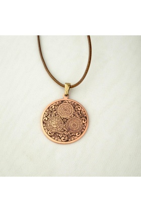 YEMEN ZIRHI KORUMALI BAKIR İŞLEMELİ KOLYE