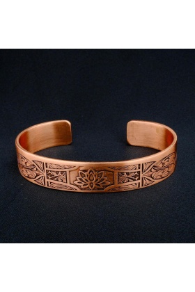 DUA ve KORUMALI BAKIR BİLEKLİK LOTUS ÇİÇEĞİ