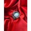 Ay Taşı - Garnet (Lal) Tasarım Gümüş Yüzük