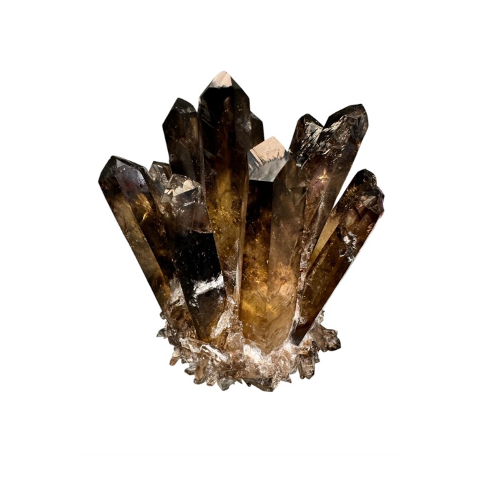 DUMANLI KUVARS DİŞLİ DEKORATİF HAM PARÇA (334 GR) (9*9 cm)