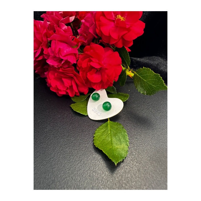 YEŞİL AKİK GÜMÜŞ KÜPE