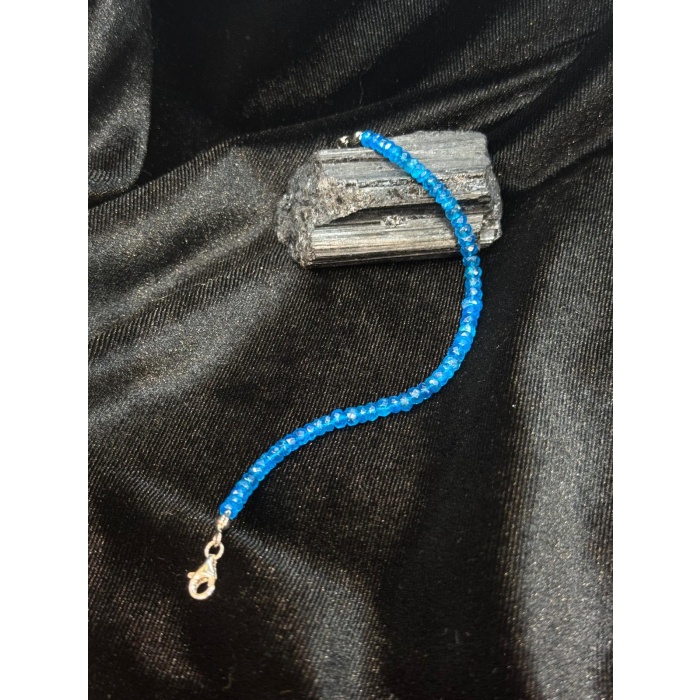 7A+ Kalite Apatit Taşı Bileklik Gümüş Klips