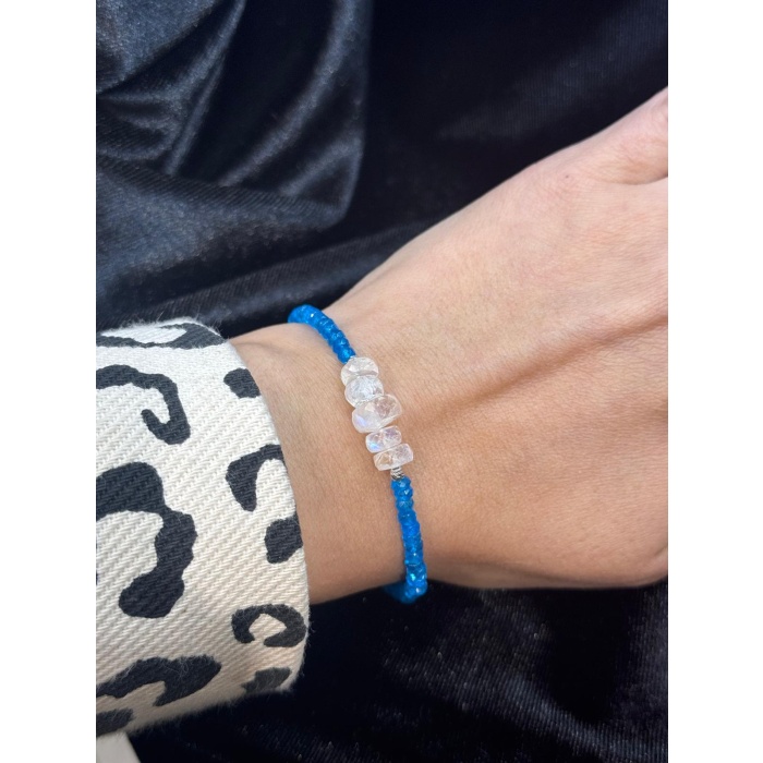 7A+ Kalite Apatit ve Ay Taşı Bileklik