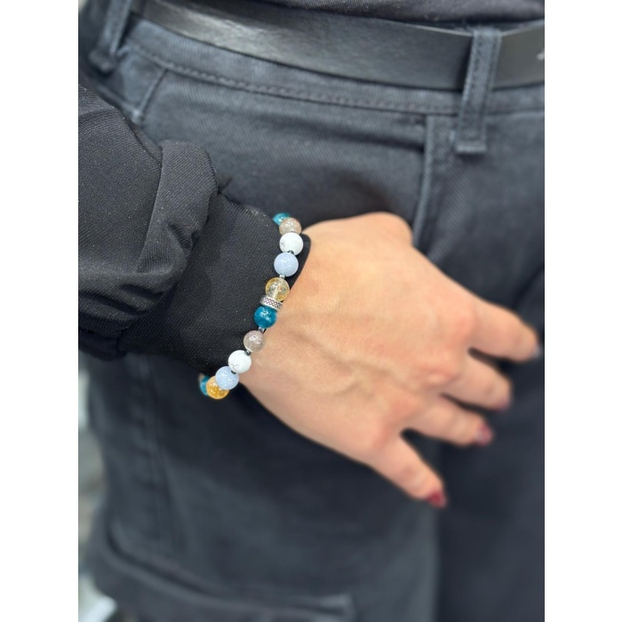 İkizler Burcu Doğaltaş Bileklik