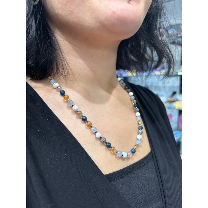 İkizler Burcu Doğaltaş Kolye