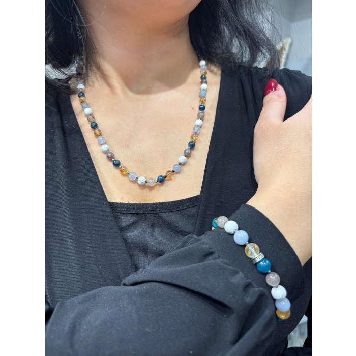 İkizler Burcu Doğaltaş Bileklik ve Kolye