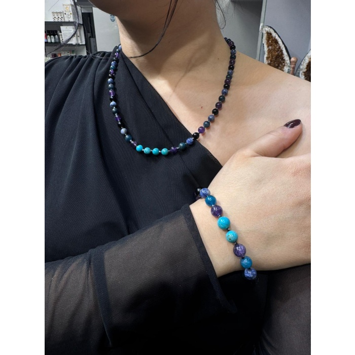 Yay Burcu Doğaltaş Bileklik ve Kolye