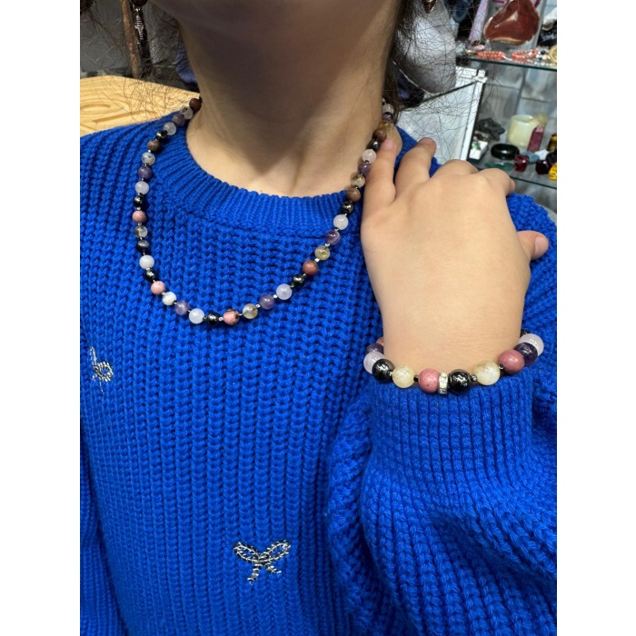 Kız Öğrenci Başarı Doğaltaş Bileklik ve Kolye