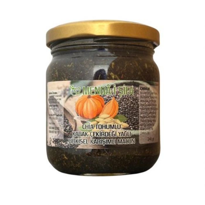 CHİA TOHUMU KABAK ÇEKİRDEĞİ YAĞLI BİTKİSEL KARIŞIMLI MACUN (240 gr)