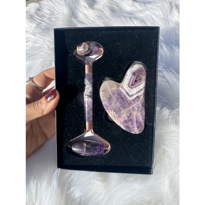 Ametist Taşı Face Roller ve Gua Sha Seti