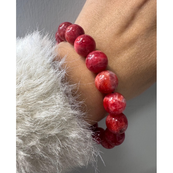 7A Kalite Rodonit Doğal Taş Bileklik (10-11 mm)