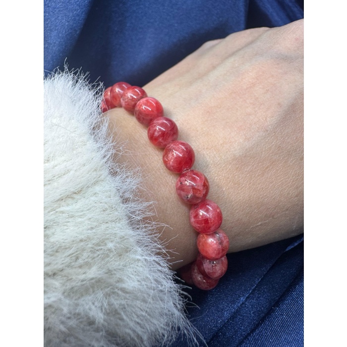 7A Kalite Rodonit Doğal Taş Bileklik (8-9 mm)