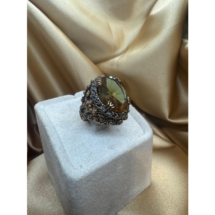 Zültanit Doğaltaşlı Ayarlanabilir Bronz Yüzük