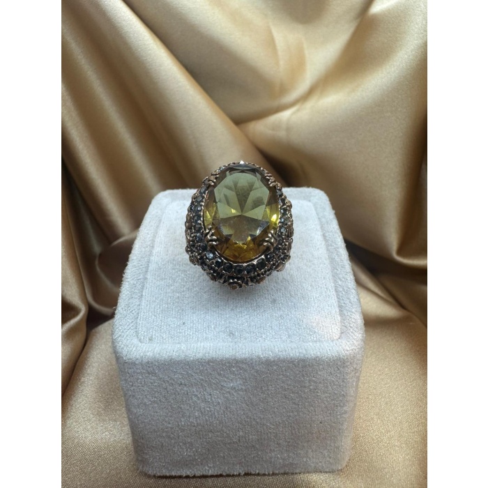 Zültanit Doğaltaşlı Ayarlanabilir Bronz Yüzük