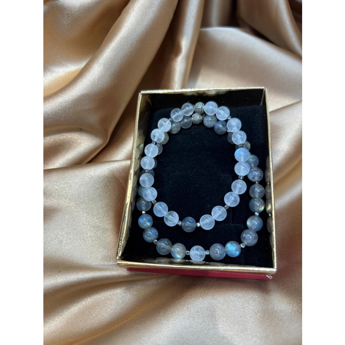 Ay Taşı ve Labradorit Doğaltaş Çift Bileklik