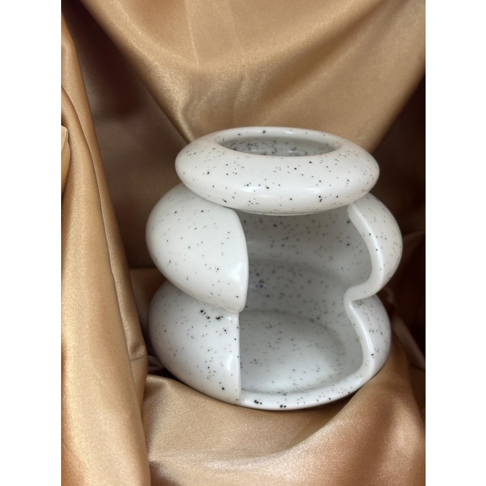 Boğumlu Model Buhurdanlık (Kırçıllı Krem)