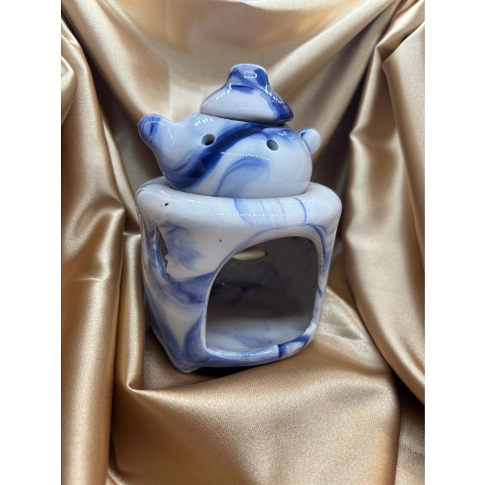 Demlikli Model Buhurdanlık (Krem-Mavi)