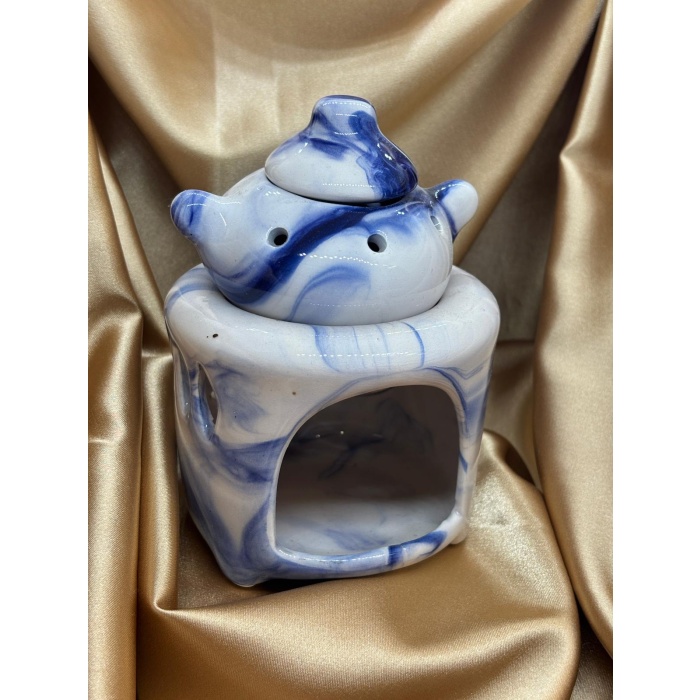 Demlikli Model Buhurdanlık (Krem-Mavi)