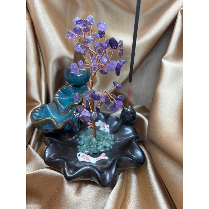 Ametist Doğaltaş Ağaçlı Tütsülük