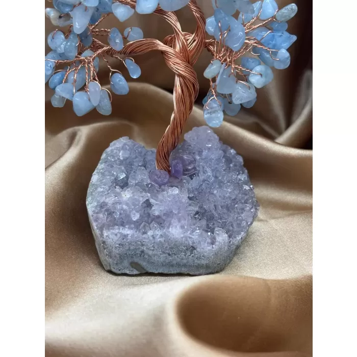 Akuamarin ve Ametist Zemin Ağaç Küçük