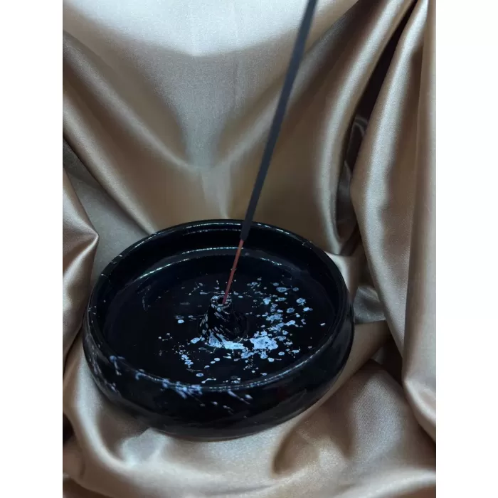 Çanak Model Çubuk Tütsülük Büyük (Siyah Beyaz)