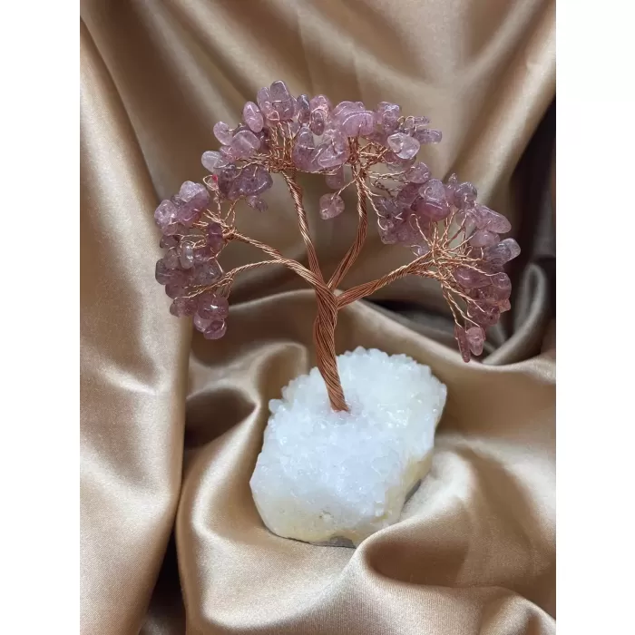 Çilek Kuvars ve Kristal Zemin Ağaç Küçük