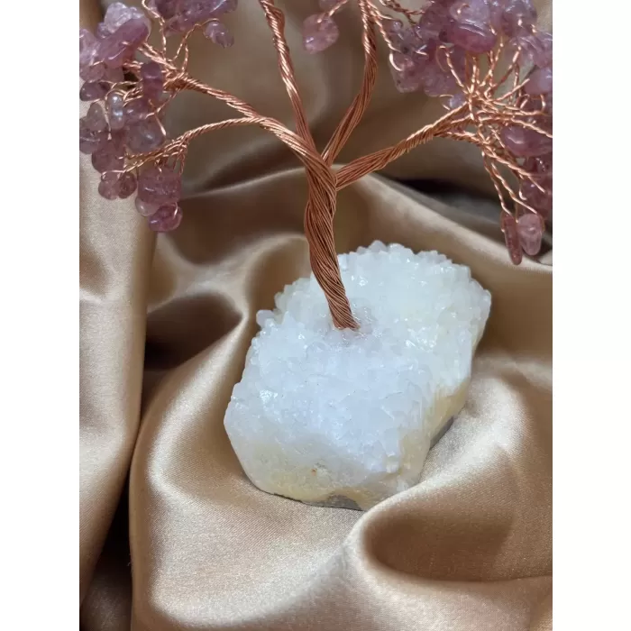 Çilek Kuvars ve Kristal Zemin Ağaç Küçük